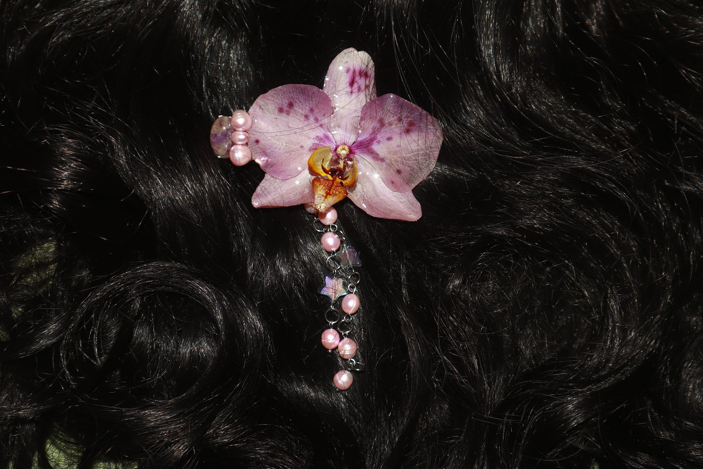 Amatistas, Perlas y Estrellitas Clip