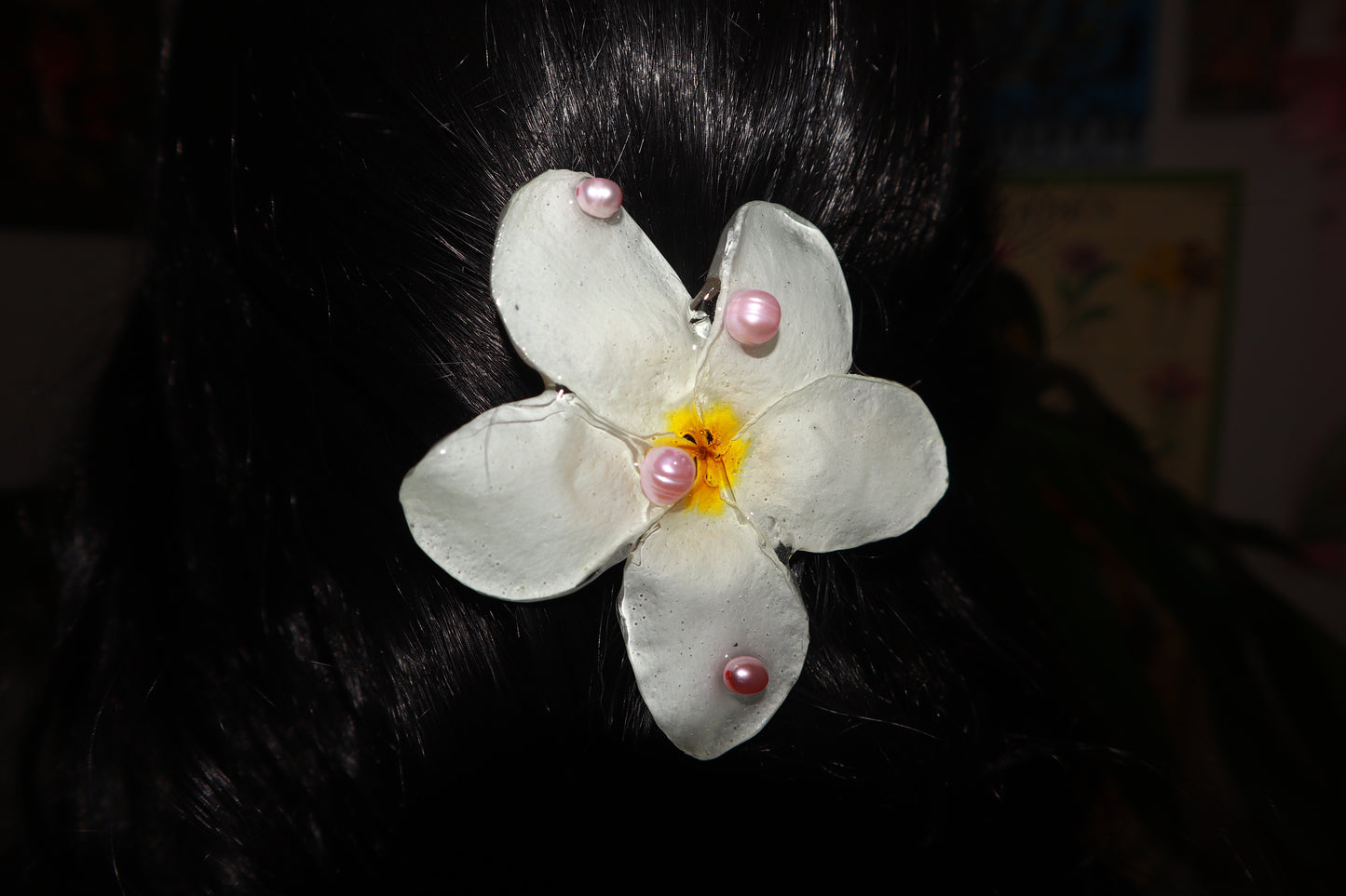 Plumeria Blanca Clip