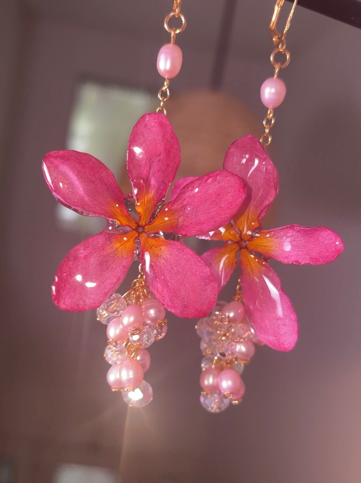 Plumeria Pendientes