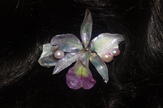 Clip ~ Cattleya, Agata & Perlas Barrocas Reales
