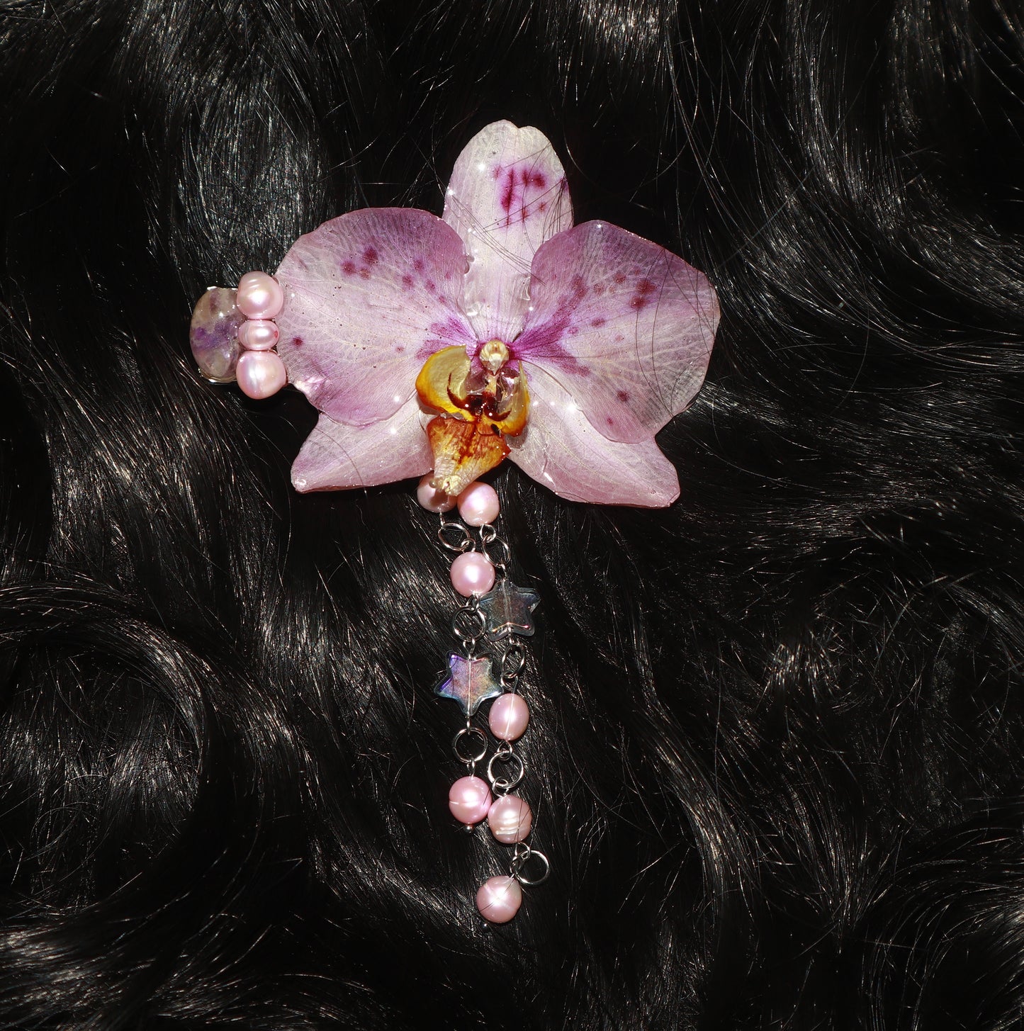 Amatistas, Perlas y Estrellitas Clip