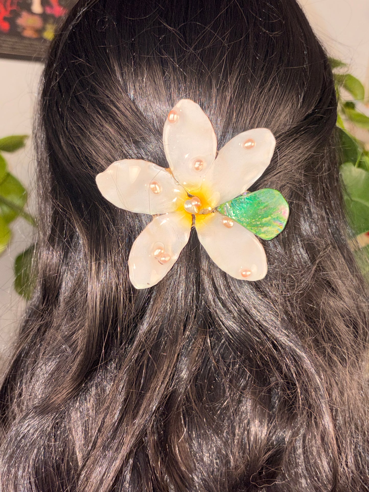 Tropical Plumeria Clip ( grande )