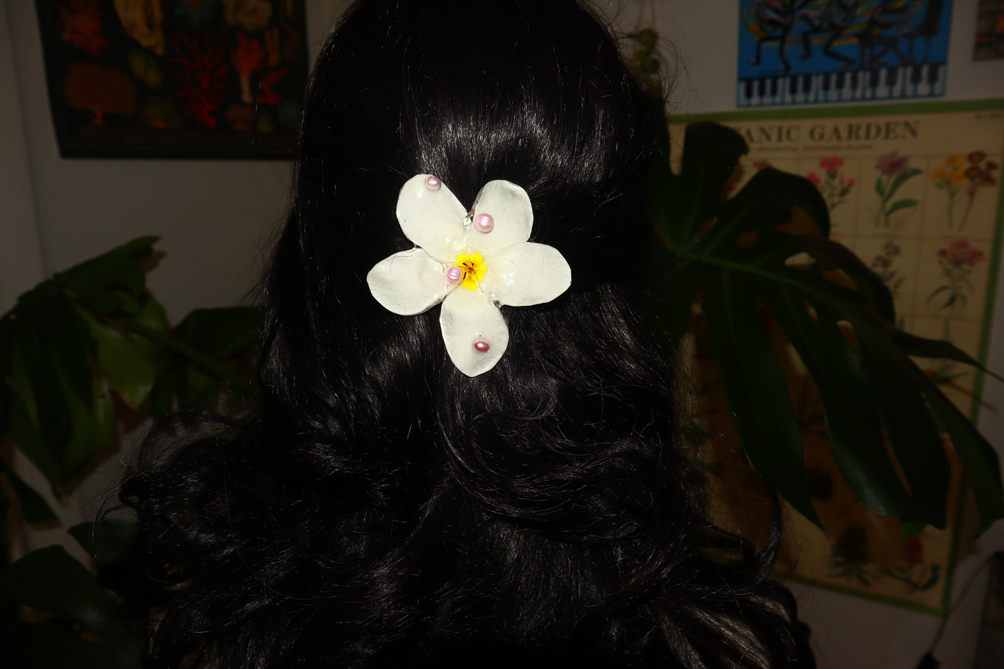 Plumeria Blanca Clip