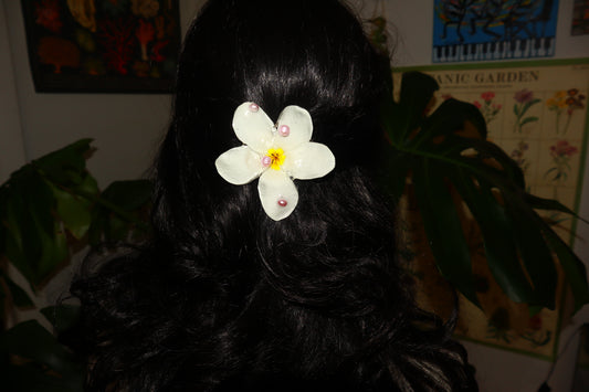Plumeria Blanca Clip