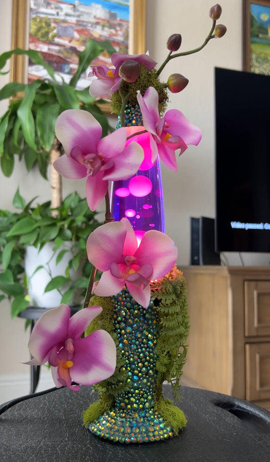 Floral Handmade Lava Lamp 13 inch